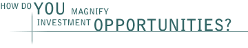 How do YOU magnify investment OPPORTUNITIES?